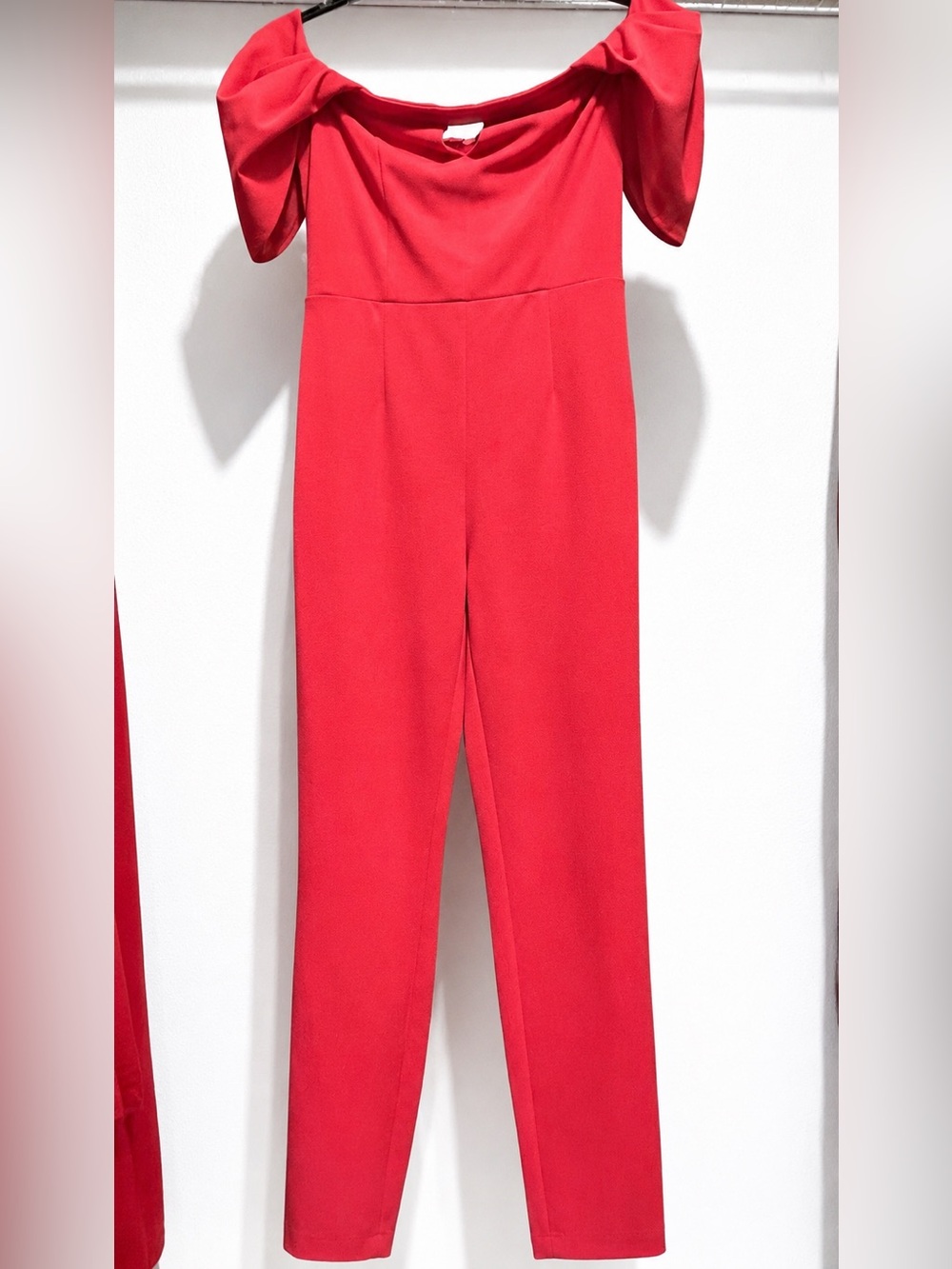 GUESS Pink Off-Shoulder Statement Sleeve Jumpsuit XS